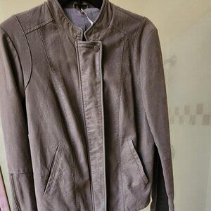 FREE PEOPLE  Vegan Leather Gray Moto  Style Jacket  – SIZE 10